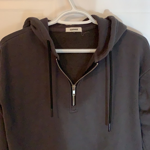 GARAGE grey cropped quarter zip sweater - Picture 2 of 2